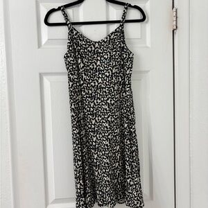Old Navy Black and Cream Midi Dress